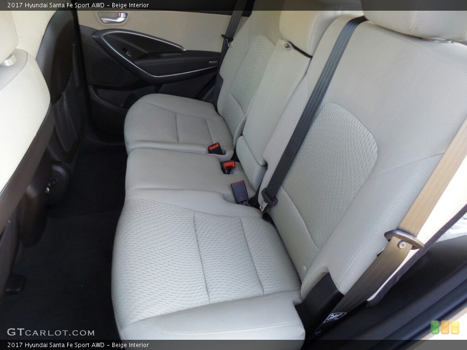 Beige Interior Rear Seat for the 2017 Hyundai Santa Fe Sport AWD #117011345