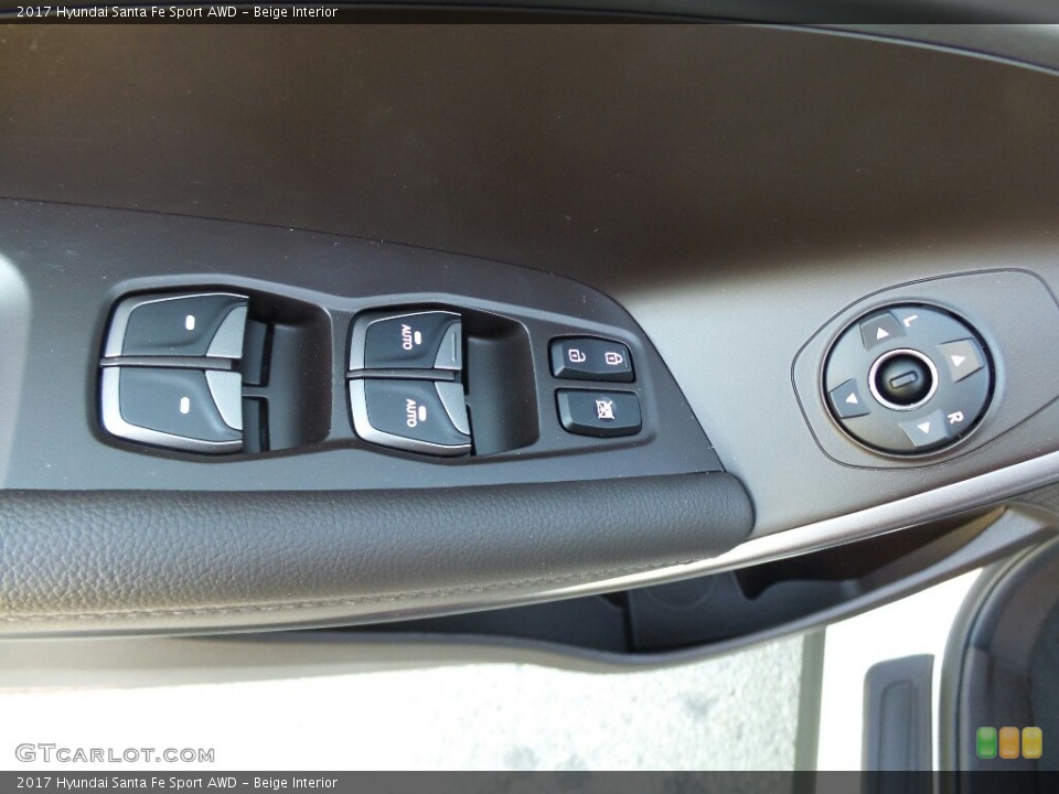 Beige Interior Controls for the 2017 Hyundai Santa Fe Sport AWD #117011495