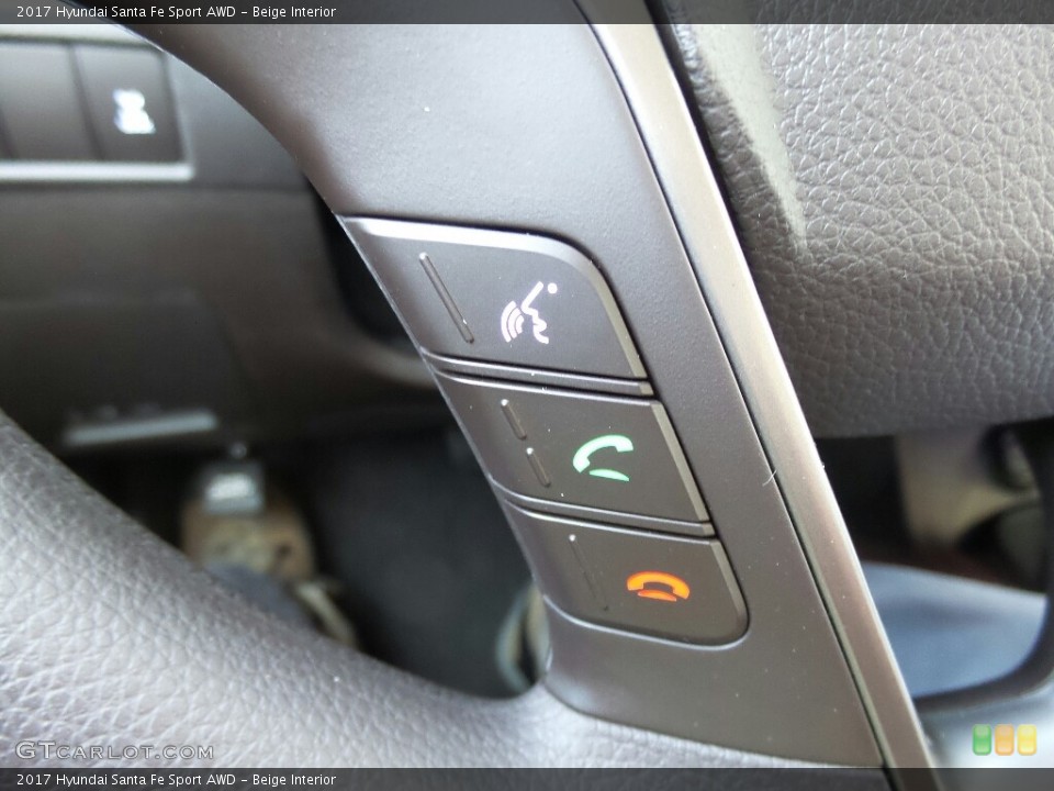 Beige Interior Controls for the 2017 Hyundai Santa Fe Sport AWD #117011726