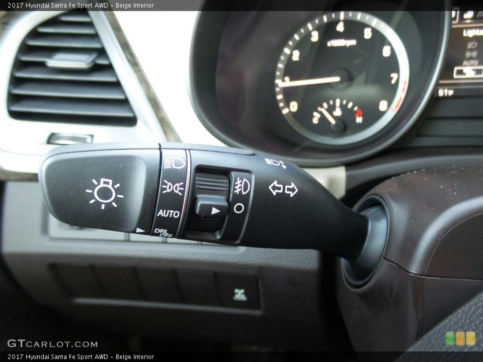 Beige Interior Controls for the 2017 Hyundai Santa Fe Sport AWD #117011753