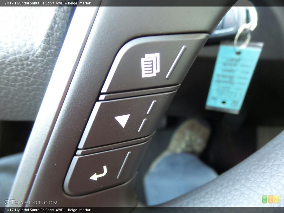 Beige Interior Controls for the 2017 Hyundai Santa Fe Sport AWD #117011810