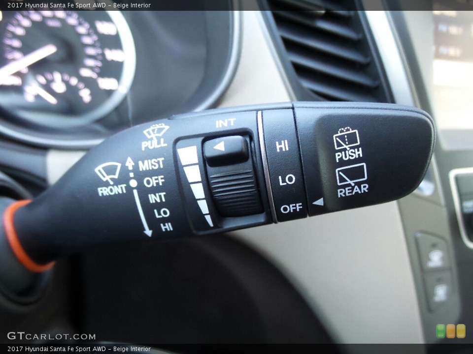 Beige Interior Controls for the 2017 Hyundai Santa Fe Sport AWD #117011831
