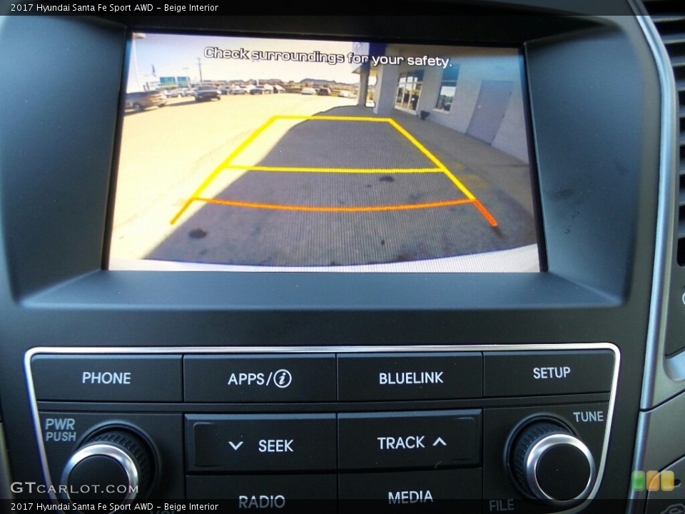 Beige Interior Controls for the 2017 Hyundai Santa Fe Sport AWD #117012024