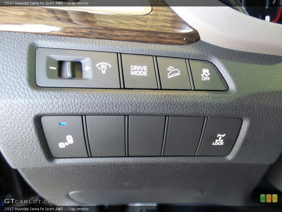 Gray Interior Controls for the 2017 Hyundai Santa Fe Sport AWD #117012524