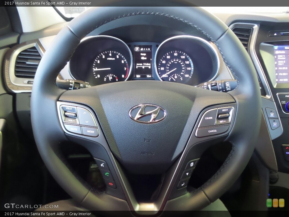 Gray Interior Steering Wheel for the 2017 Hyundai Santa Fe Sport AWD #117012539
