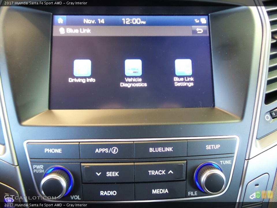 Gray Interior Controls for the 2017 Hyundai Santa Fe Sport AWD #117012740