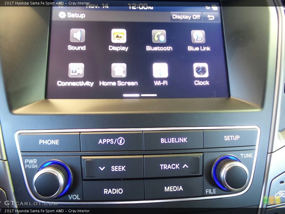 Gray Interior Controls for the 2017 Hyundai Santa Fe Sport AWD #117012758