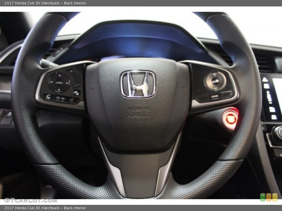 Black Interior Steering Wheel for the 2017 Honda Civic EX Hatchback #117022907