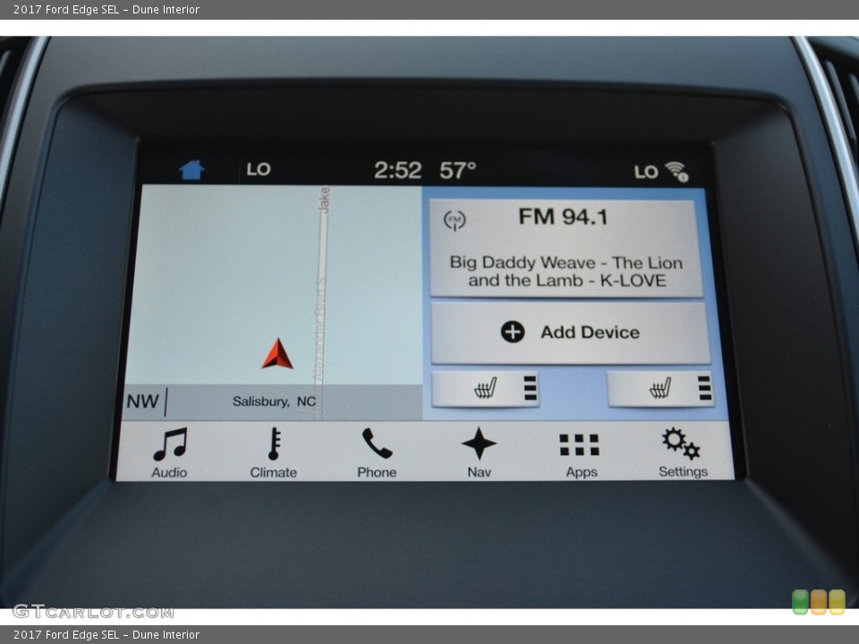 Dune Interior Navigation for the 2017 Ford Edge SEL #117023135