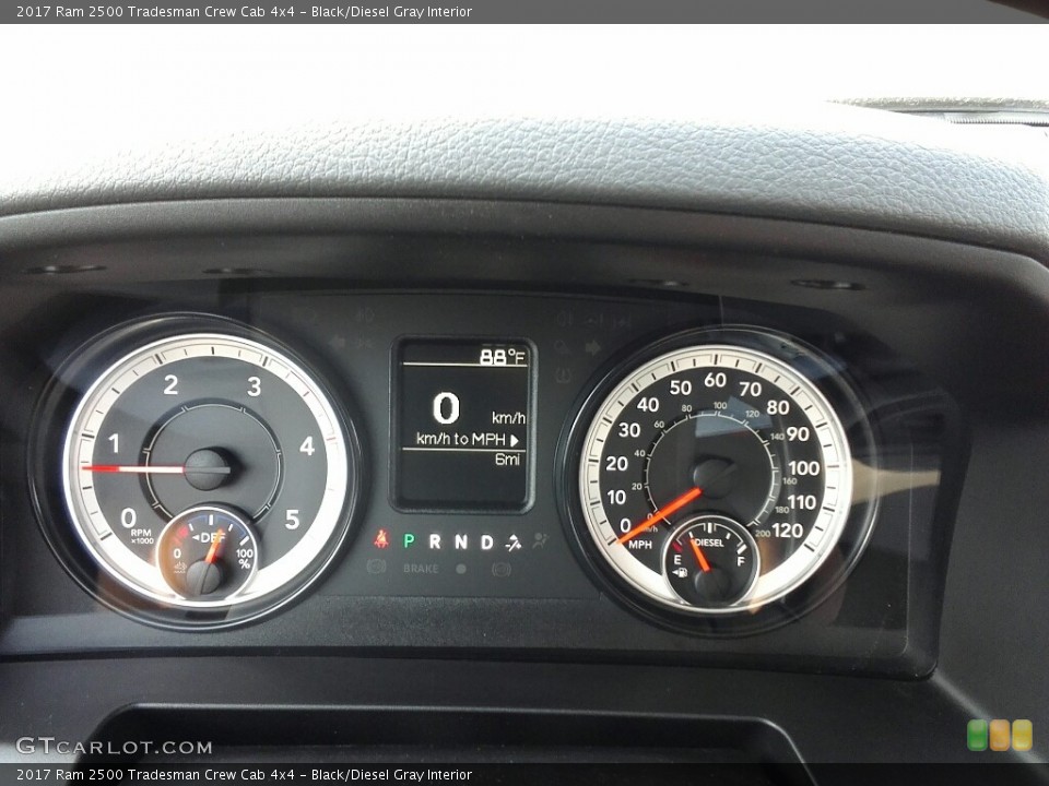 Black/Diesel Gray Interior Gauges for the 2017 Ram 2500 Tradesman Crew Cab 4x4 #117026186