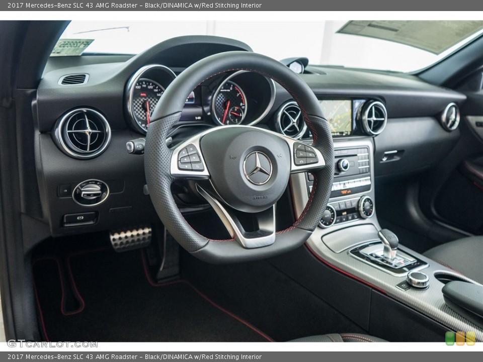 Black/DINAMICA w/Red Stitching Interior Dashboard for the 2017 Mercedes-Benz SLC 43 AMG Roadster #117031367