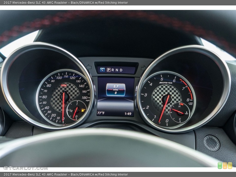 Black/DINAMICA w/Red Stitching Interior Gauges for the 2017 Mercedes-Benz SLC 43 AMG Roadster #117031415