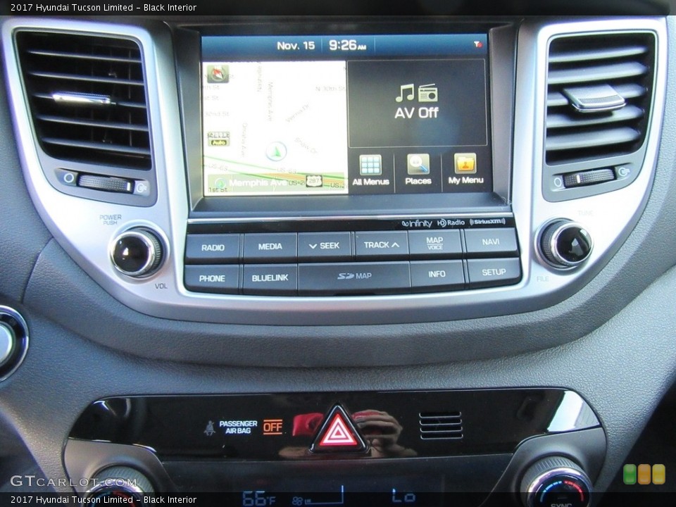 Black Interior Navigation for the 2017 Hyundai Tucson Limited #117036770