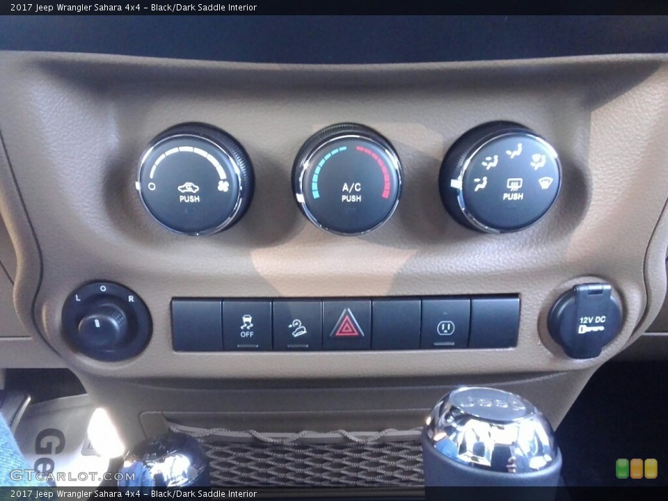 Black/Dark Saddle Interior Controls for the 2017 Jeep Wrangler Sahara 4x4 #117054185