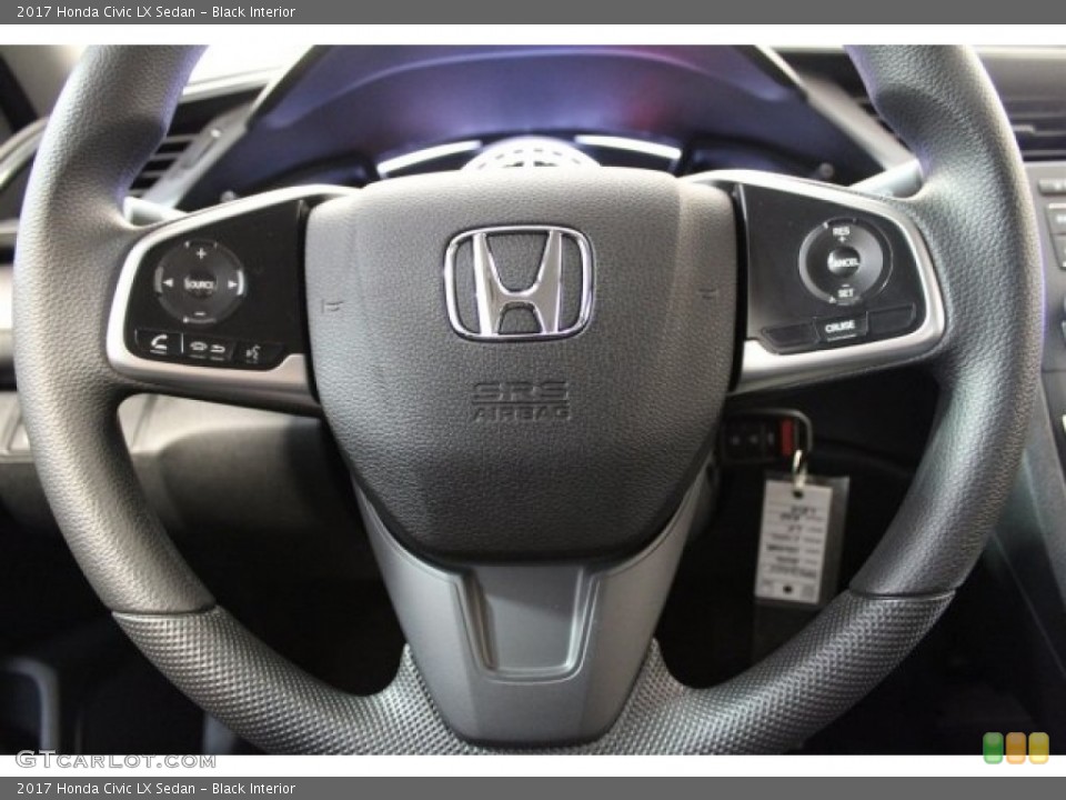 Black Interior Steering Wheel for the 2017 Honda Civic LX Sedan #117055325