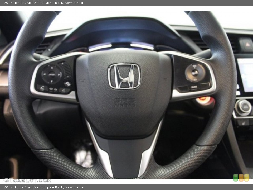Black/Ivory Interior Steering Wheel for the 2017 Honda Civic EX-T Coupe #117055662