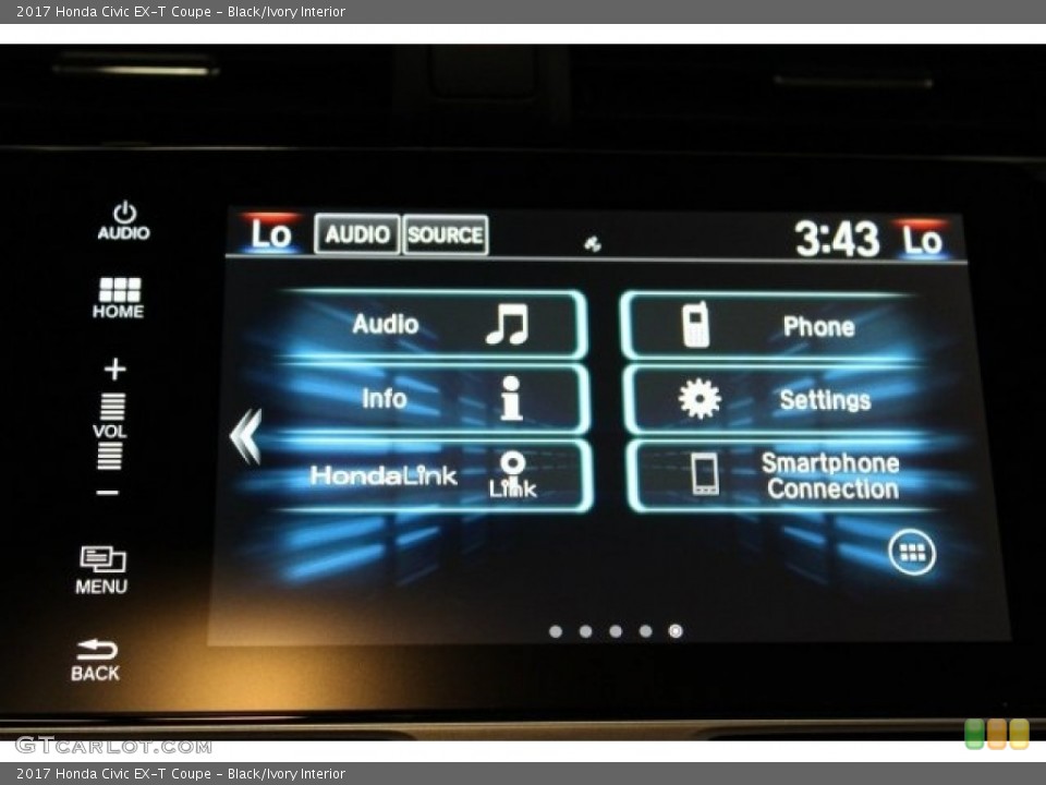 Black/Ivory Interior Controls for the 2017 Honda Civic EX-T Coupe #117055718