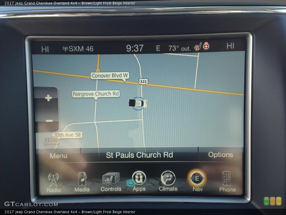 Brown/Light Frost Beige Interior Navigation for the 2017 Jeep Grand Cherokee Overland 4x4 #117055739