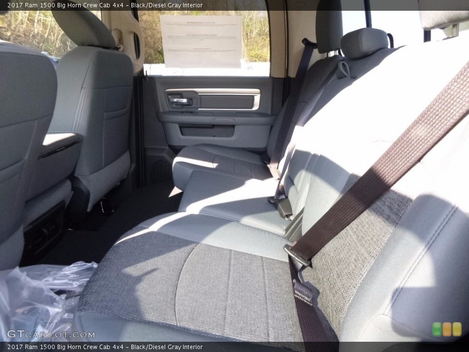 Black/Diesel Gray Interior Rear Seat for the 2017 Ram 1500 Big Horn Crew Cab 4x4 #117067143
