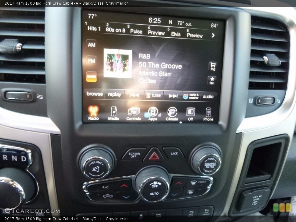 Black/Diesel Gray Interior Controls for the 2017 Ram 1500 Big Horn Crew Cab 4x4 #117067326