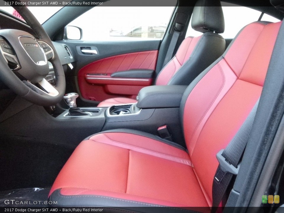 Black/Ruby Red Interior Photo for the 2017 Dodge Charger SXT AWD #117069989