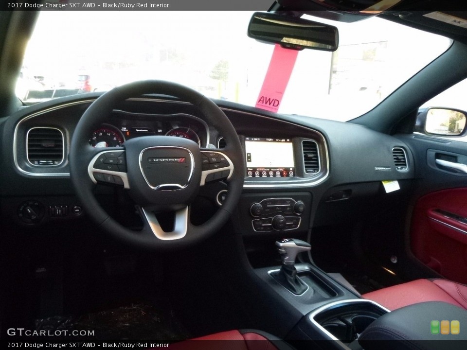 Black/Ruby Red Interior Dashboard for the 2017 Dodge Charger SXT AWD #117070047
