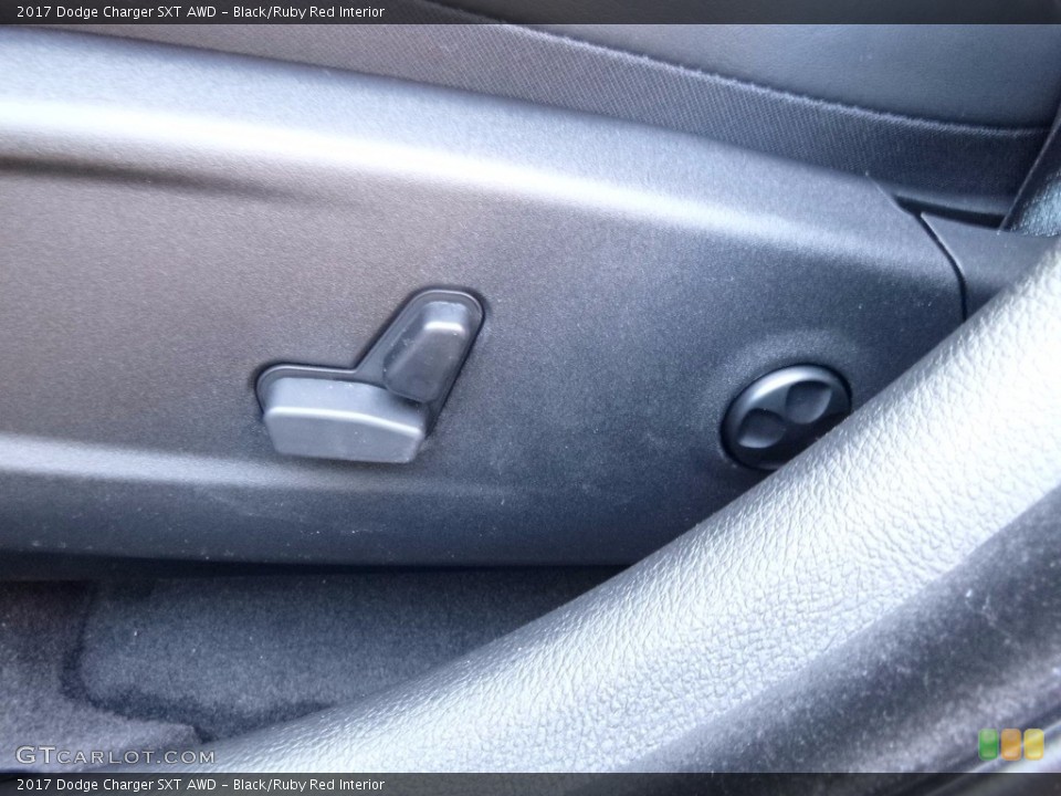 Black/Ruby Red Interior Controls for the 2017 Dodge Charger SXT AWD #117070173