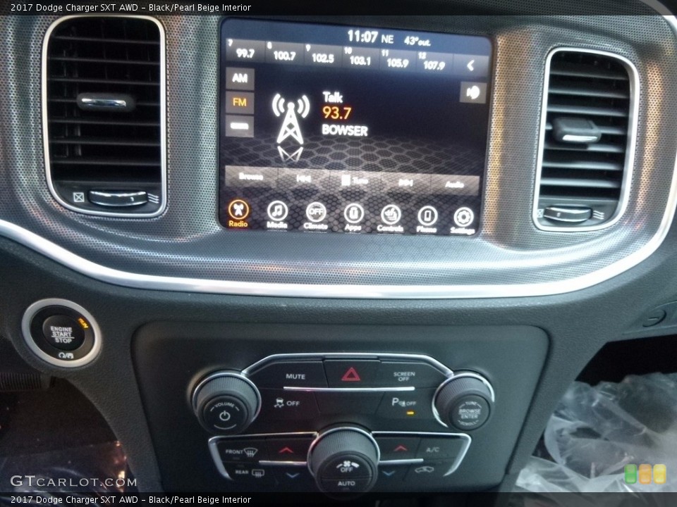 Black/Pearl Beige Interior Controls for the 2017 Dodge Charger SXT AWD #117070821