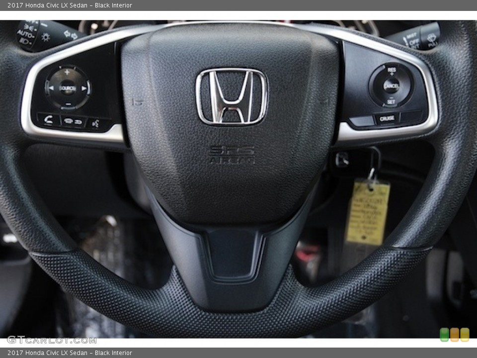 Black Interior Steering Wheel for the 2017 Honda Civic LX Sedan #117098425