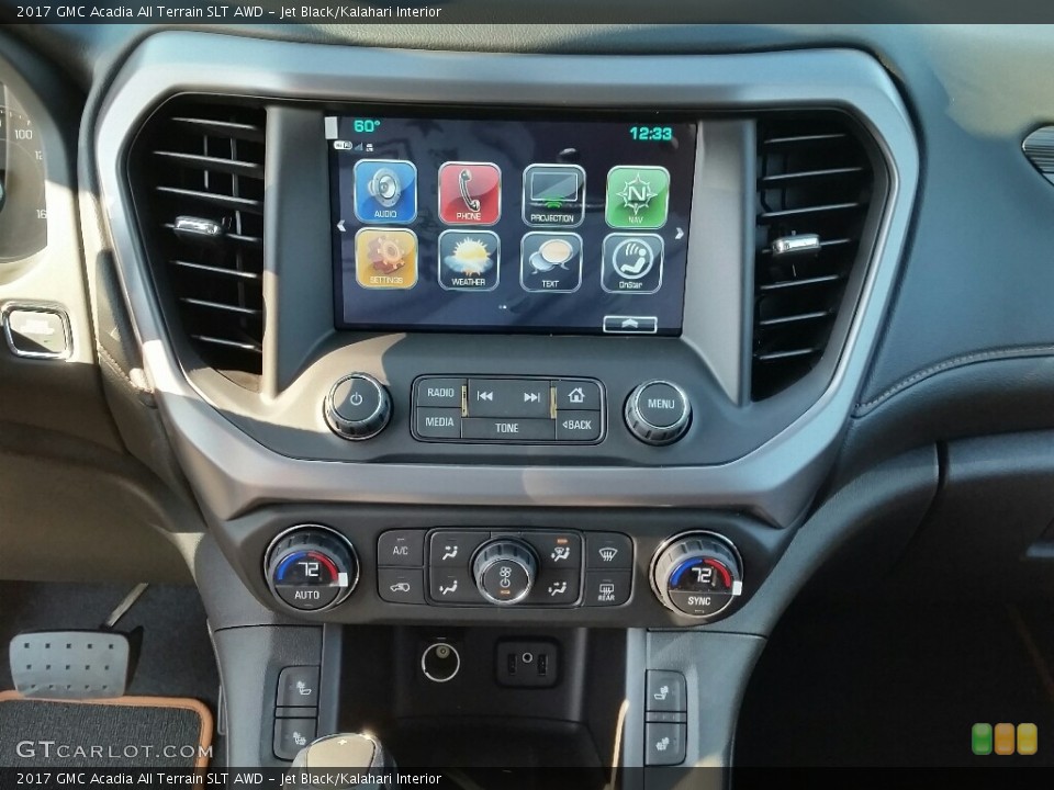 Jet Black/Kalahari Interior Controls for the 2017 GMC Acadia All Terrain SLT AWD #117114829