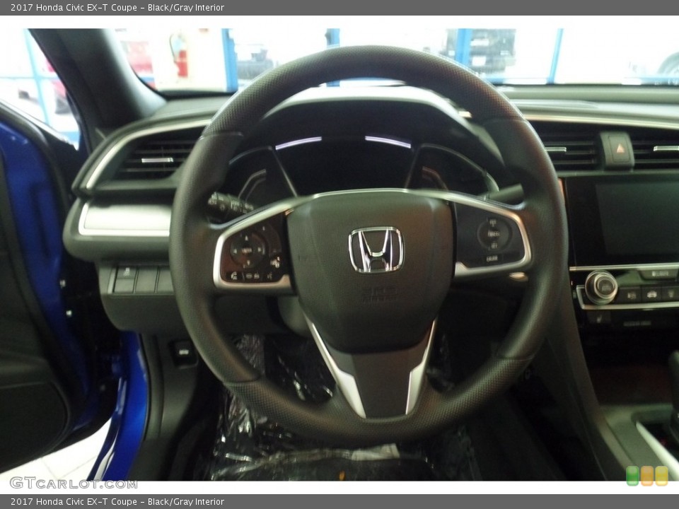 Black/Gray Interior Steering Wheel for the 2017 Honda Civic EX-T Coupe #117121876