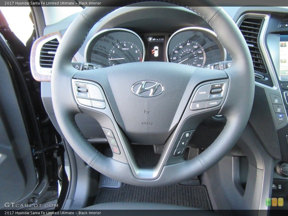 Black Interior Steering Wheel for the 2017 Hyundai Santa Fe Limited Ultimate #117133256