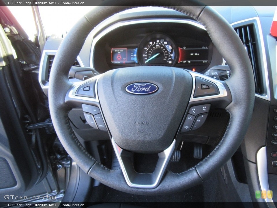 Ebony Interior Steering Wheel for the 2017 Ford Edge Titanium AWD #117138887