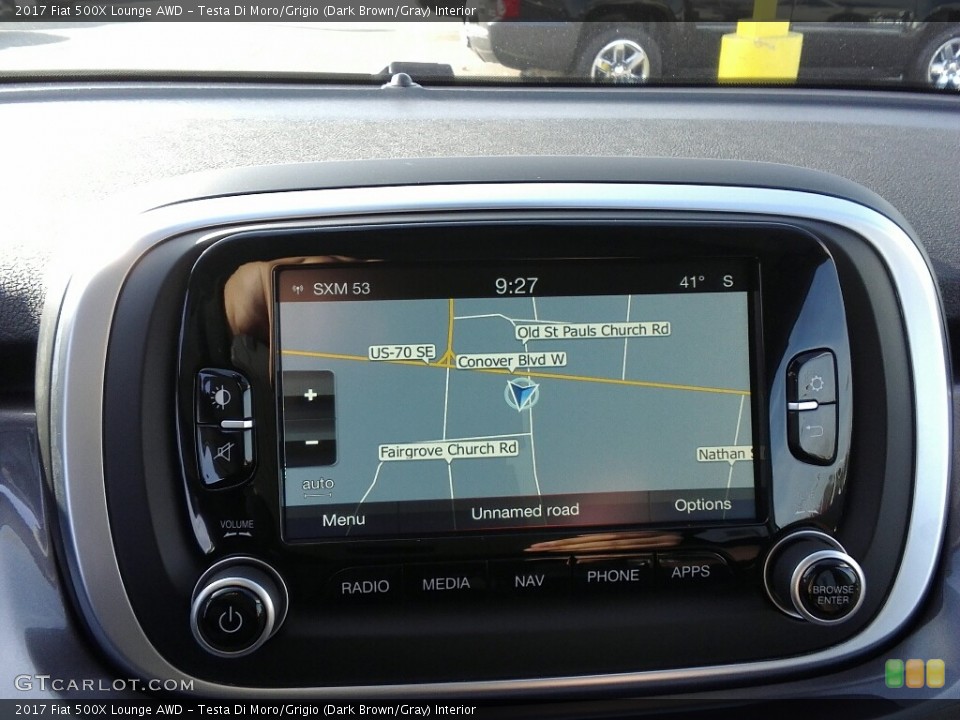 Testa Di Moro/Grigio (Dark Brown/Gray) Interior Navigation for the 2017 Fiat 500X Lounge AWD #117163135