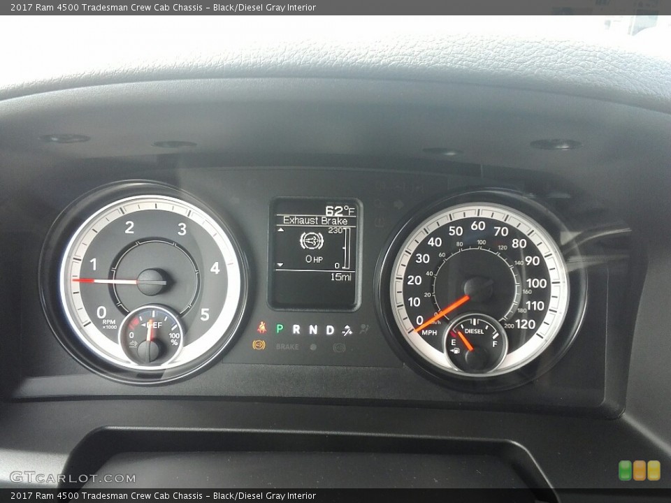 Black/Diesel Gray Interior Gauges for the 2017 Ram 4500 Tradesman Crew Cab Chassis #117165559