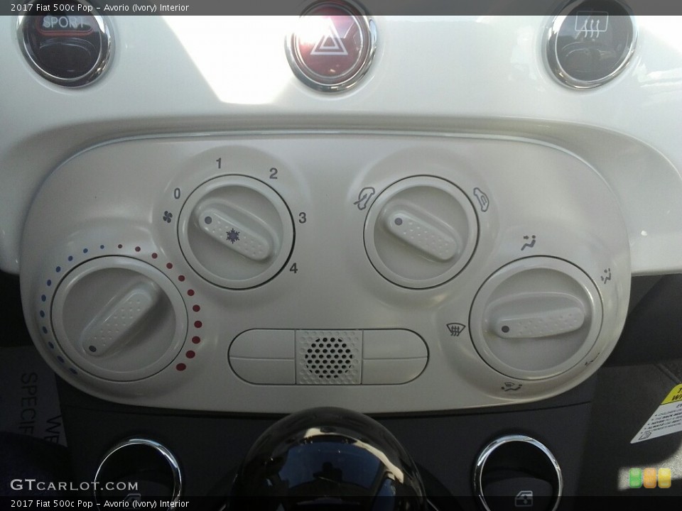 Avorio (Ivory) Interior Controls for the 2017 Fiat 500c Pop #117169723