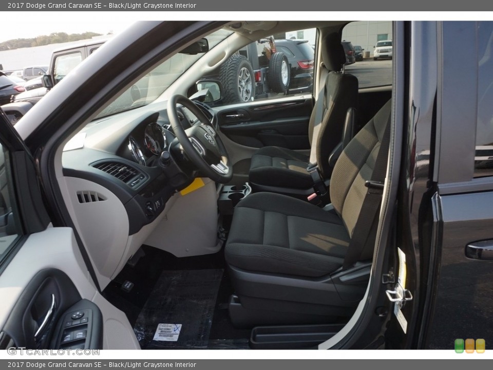 Black/Light Graystone Interior Front Seat for the 2017 Dodge Grand Caravan SE #117173602