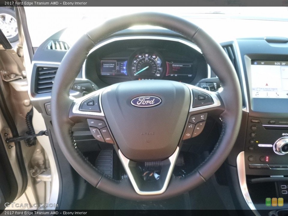 Ebony Interior Steering Wheel for the 2017 Ford Edge Titanium AWD #117189280