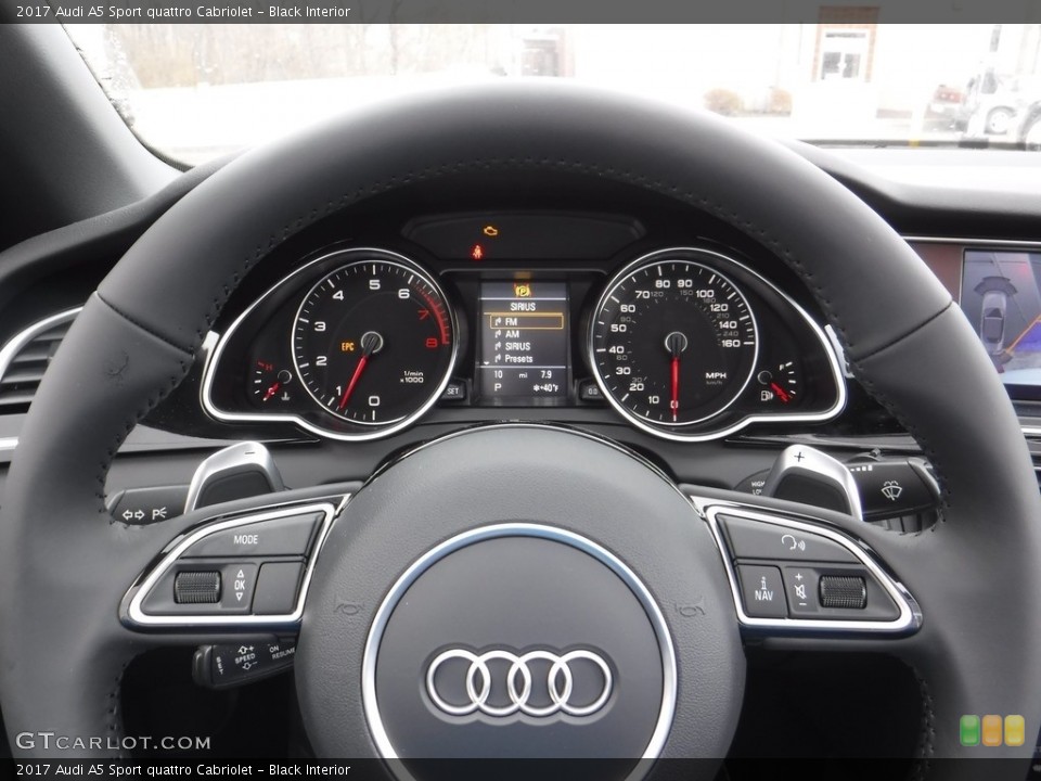 Black Interior Steering Wheel for the 2017 Audi A5 Sport quattro Cabriolet #117198277