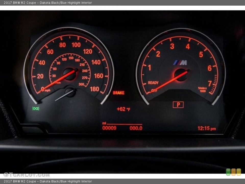 Dakota Black/Blue Highlight Interior Gauges for the 2017 BMW M2 Coupe #117200109