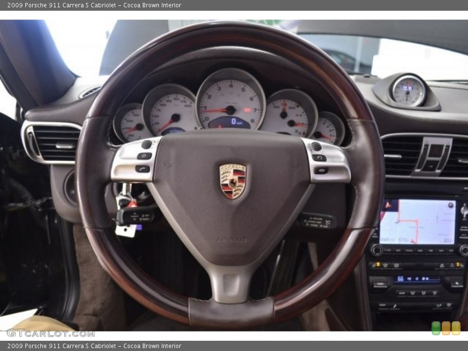 Cocoa Brown Interior Steering Wheel for the 2009 Porsche 911 Carrera S Cabriolet #117209713