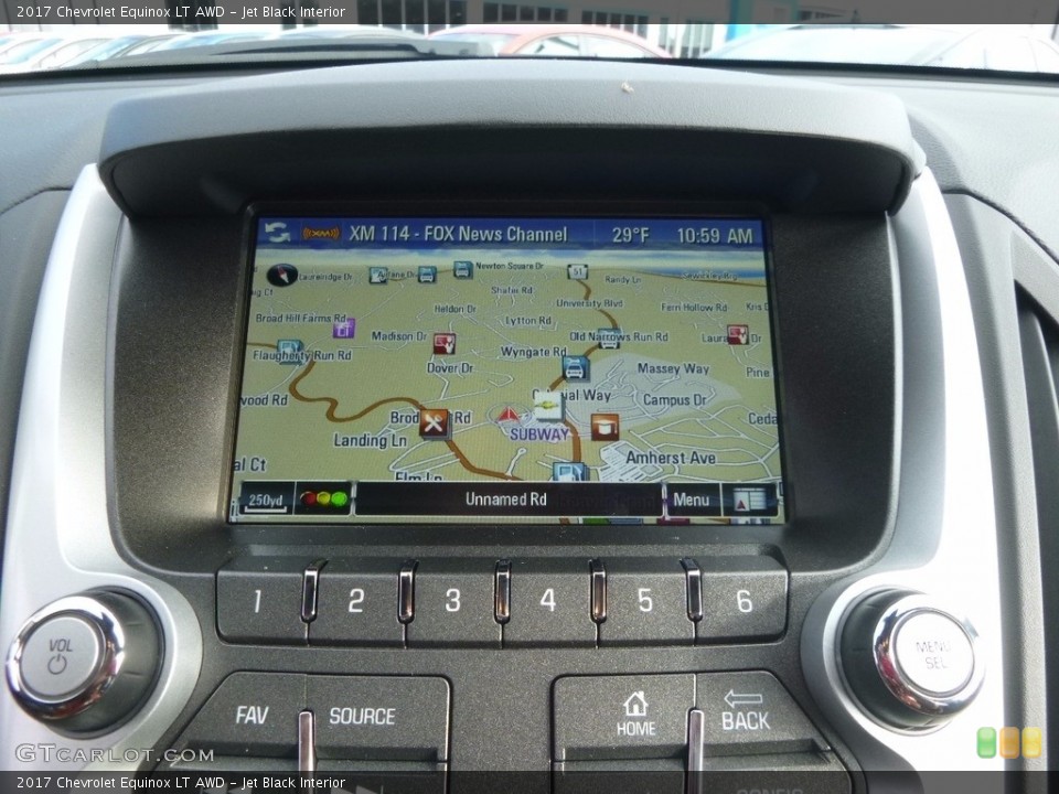 Jet Black Interior Navigation for the 2017 Chevrolet Equinox LT AWD #117213088