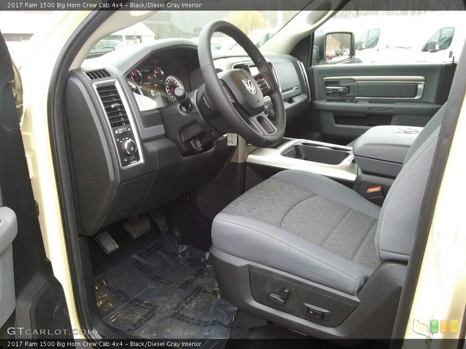 Black/Diesel Gray Interior Front Seat for the 2017 Ram 1500 Big Horn Crew Cab 4x4 #117228424