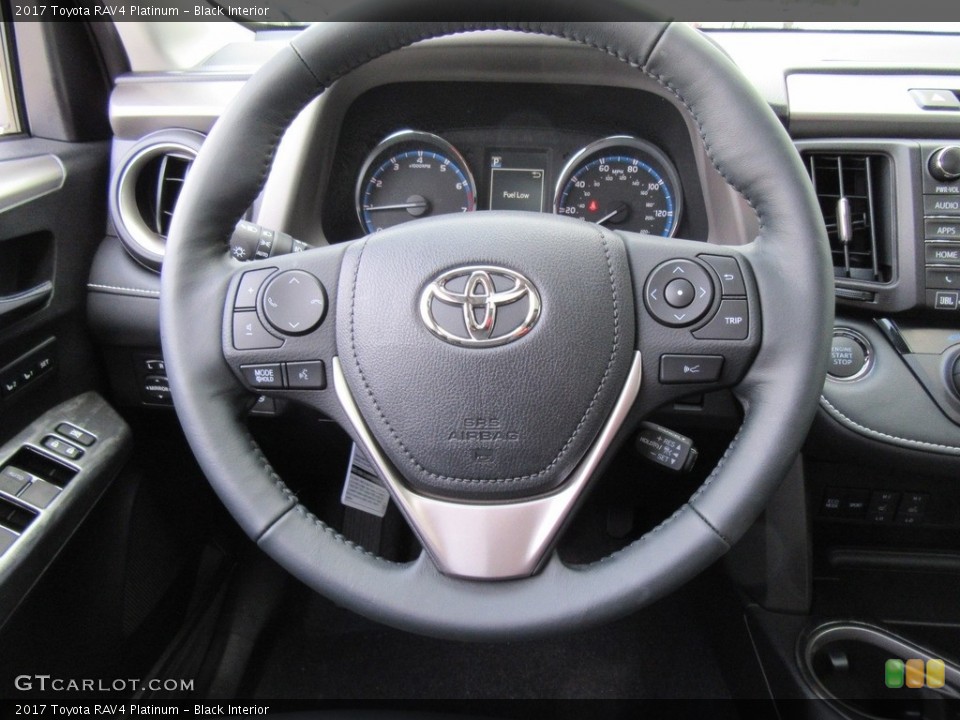 Black Interior Steering Wheel for the 2017 Toyota RAV4 Platinum #117239392