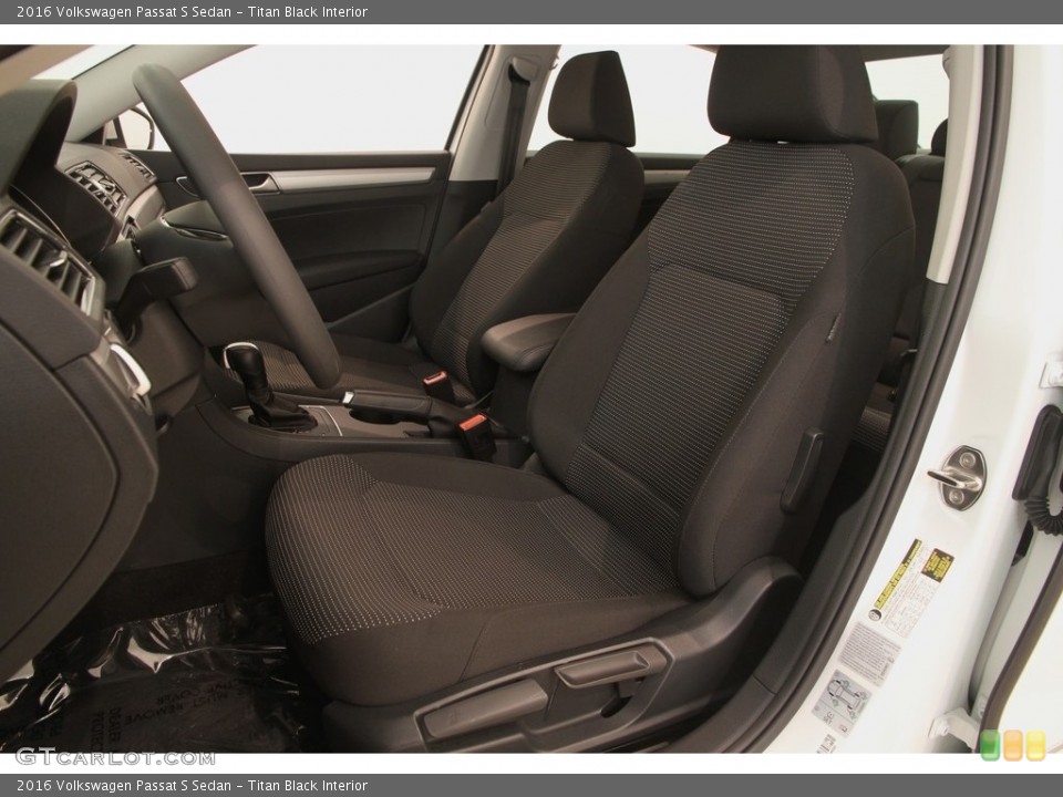 Titan Black Interior Front Seat for the 2016 Volkswagen Passat S Sedan #117251140