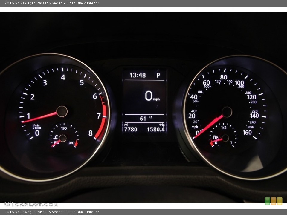 Titan Black Interior Gauges for the 2016 Volkswagen Passat S Sedan #117251521