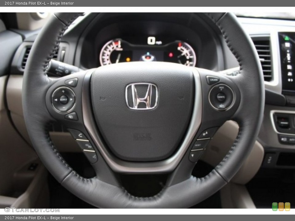 Beige Interior Steering Wheel for the 2017 Honda Pilot EX-L #117256900