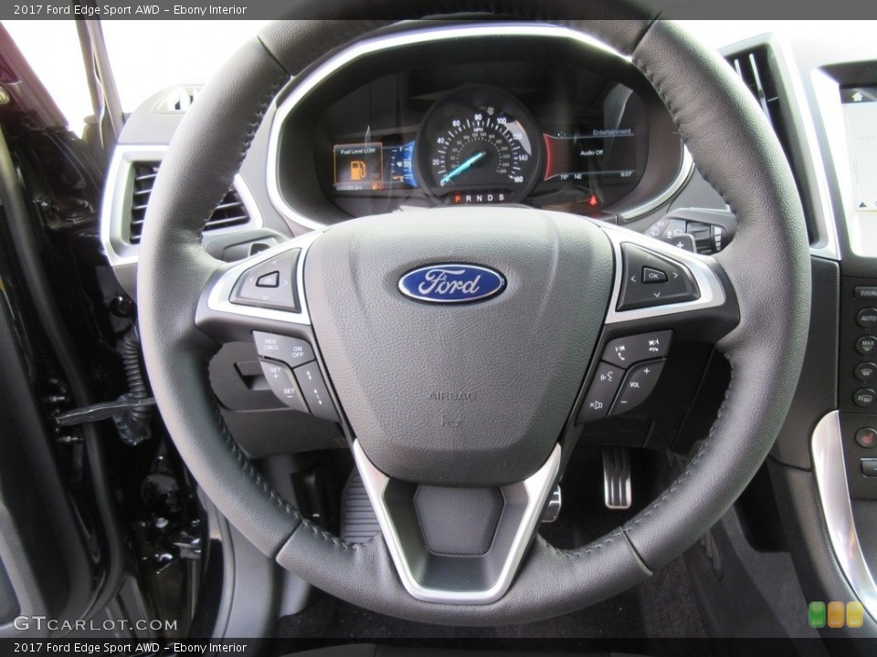 Ebony Interior Steering Wheel for the 2017 Ford Edge Sport AWD #117258239