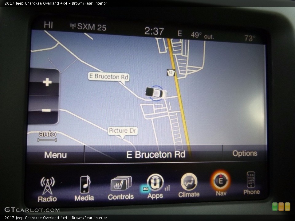 Brown/Pearl Interior Navigation for the 2017 Jeep Cherokee Overland 4x4 #117258792