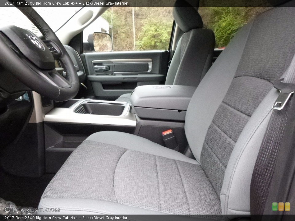Black/Diesel Gray Interior Front Seat for the 2017 Ram 2500 Big Horn Crew Cab 4x4 #117262180